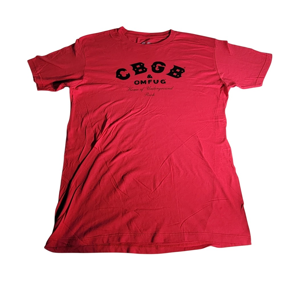 CBGB OMFUG Home of Underground Rock Red Graphic T-Shirt Mens Large NYC Punk